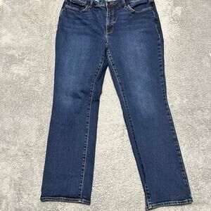 NYDJ Jeans Womens 16W (37x29) Marilyn Straight High Rise Denim Blue Pants